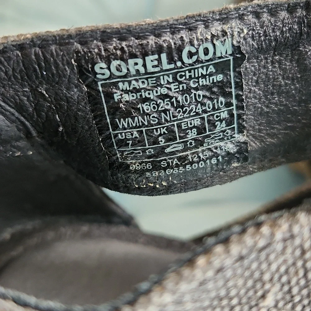 SOREL JOANIE LACE WEDGE SANDALS